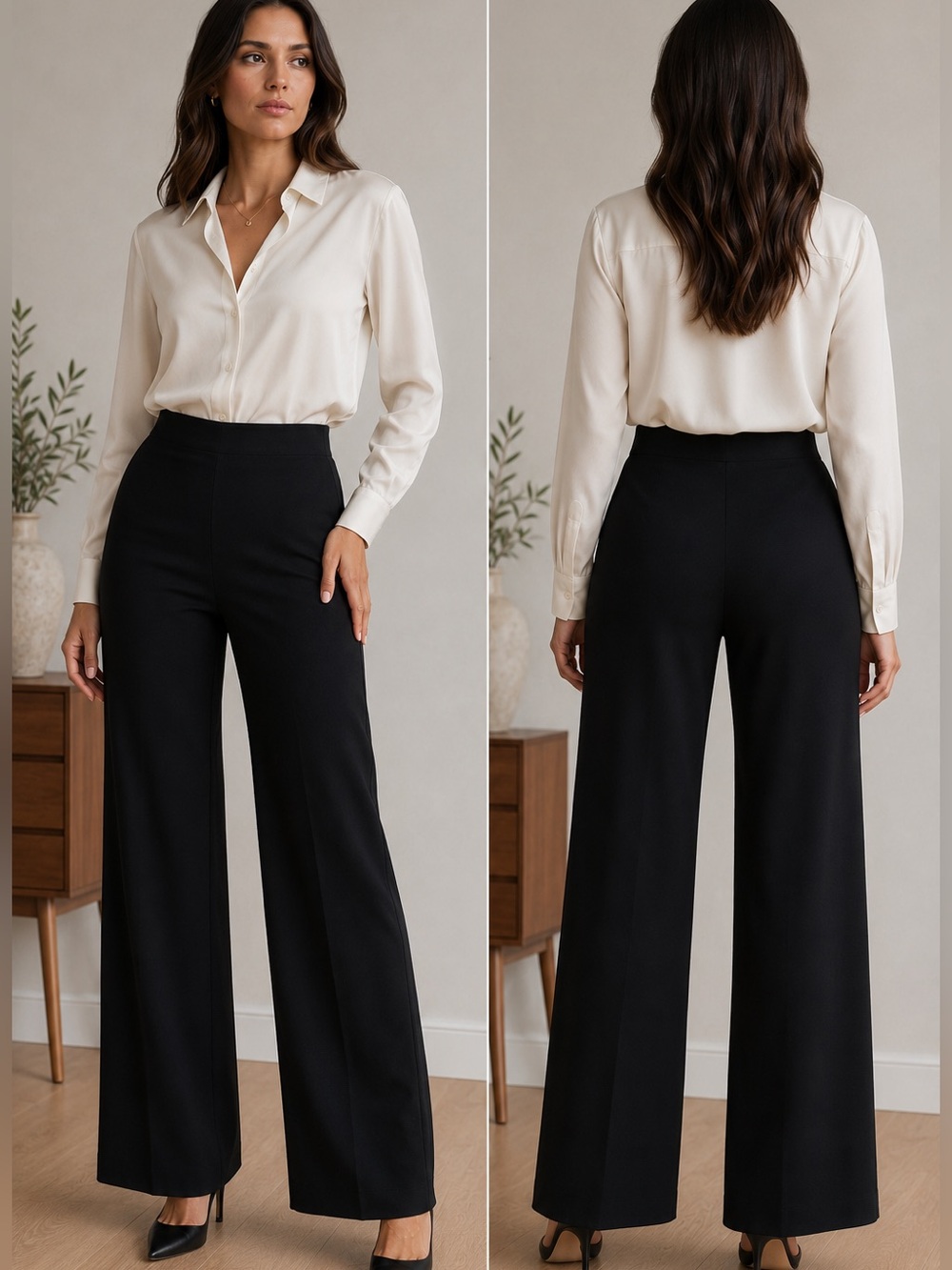 Women’s Wide-Leg Dress Pants in Black!